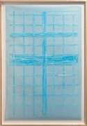 Giulia Piscitelli Venice Window #9, 2012 Nitro thinner on light blue polyester graph paper 57 x 39 ¼ inches