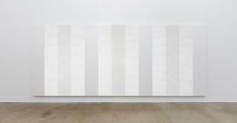 Mary Corse, Untitled (White Multiband, Horizontal Strokes), 2003, Glass microspheres in acrylic on canvas