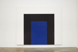 Mary Corse, Untitled (Blue Double Arch), 1998, Glass microspheres in acrylic on canvas