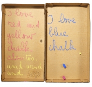Robert Filliou, Autobiographical Element: I Love Chalk, 1973
