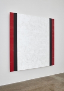Mary Corse, Untitled (Red, Black, White, Beveled), 2015, Glass microspheres in acrylic on canvas