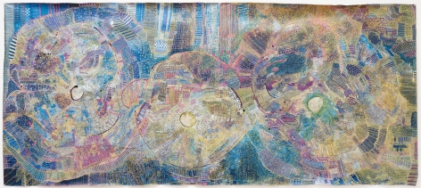 Huguette Caland, Big Blue II, 2010, mixed media on canvas