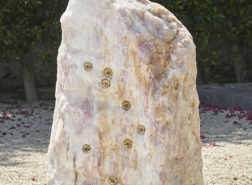 Mika Tajima, Pranayama (Monolith, F, Rose Quartz), 2021, rock sculpture