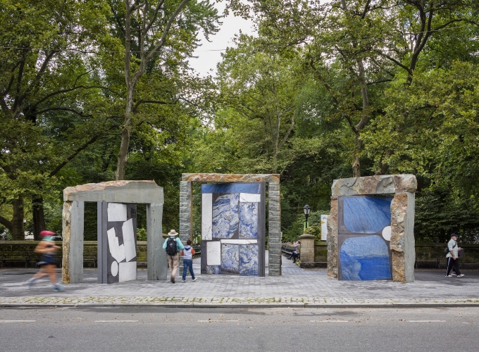 Installation view of Sam Moyer at Central Park